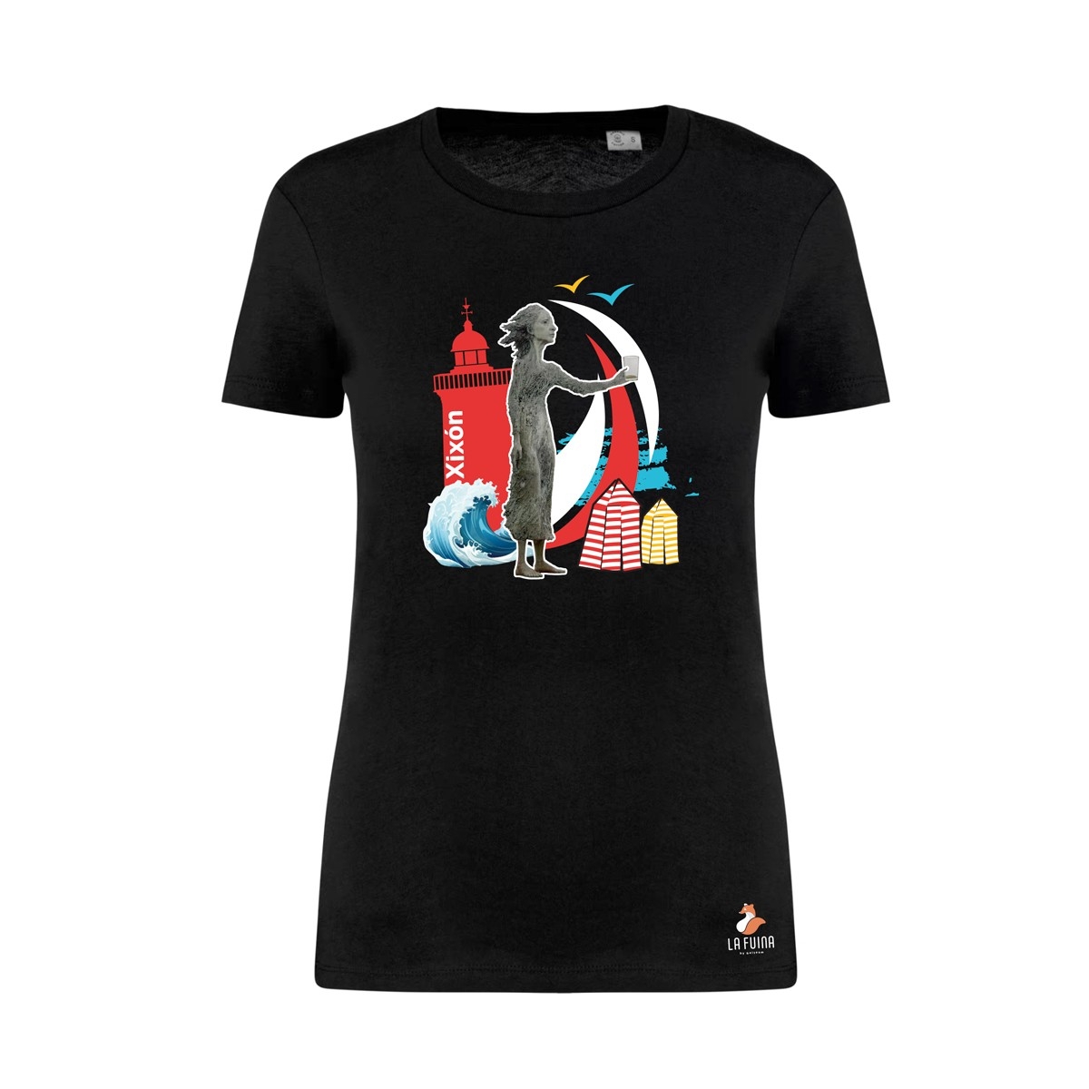 CAMISETA LA LLOCA MUJER NEGRA